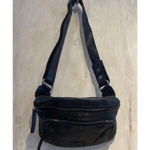 Spikes & Sparrow Genuine Leather Waist Belt Bag HANDS FREE black brandy